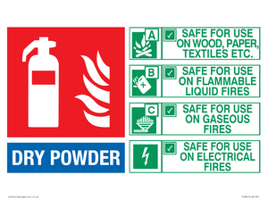 DRY POWDER Fire Extinguisher Identification Sign
